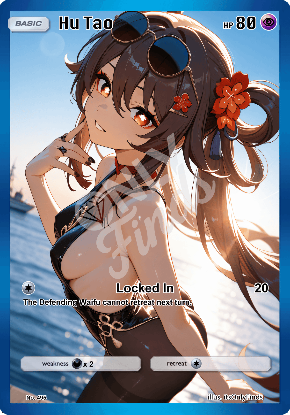B-495 - Hu Tao OnlyFinds watermarked collector card