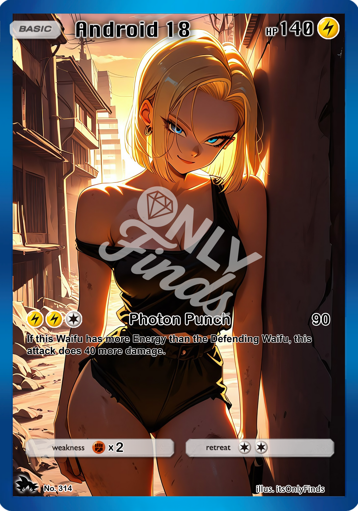 B-314 - Android 18 OnlyFinds watermarked collector card