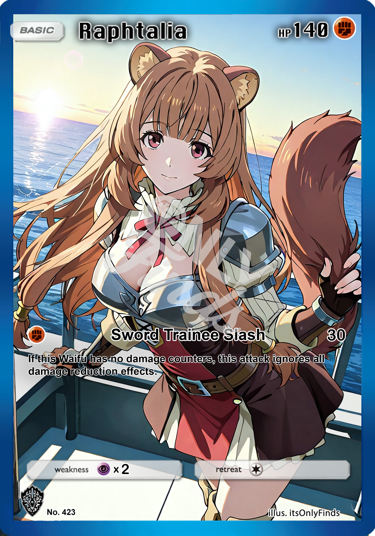 B-423 - Raphtalia OnlyFinds watermarked collector card