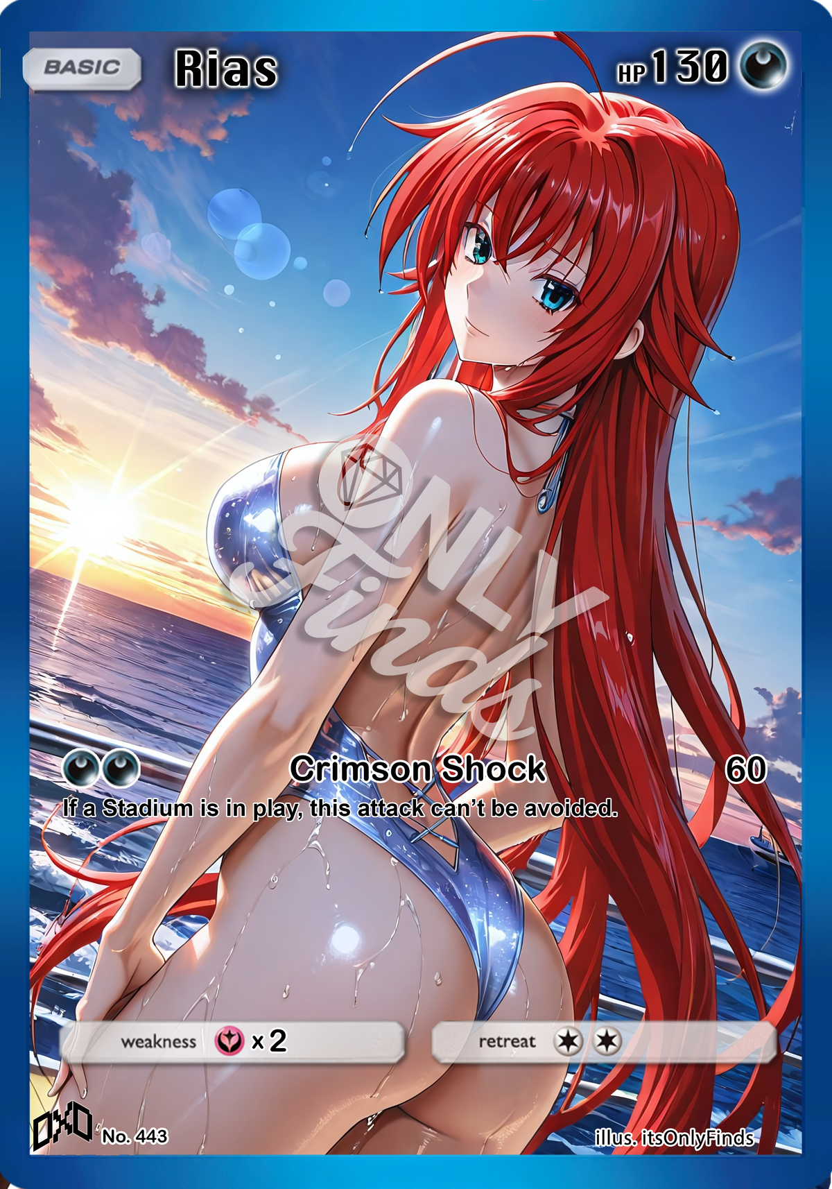 B-443 - Rias Gremory OnlyFinds watermarked collector card