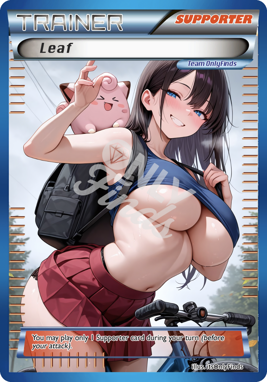 B-77 - Leaf OnlyFinds Blue card