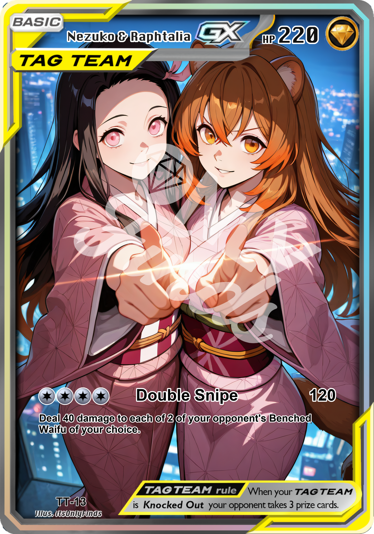 TT-13 - Nezuko x Raphtalia (Tag Team) OnlyFinds watermarked collector card