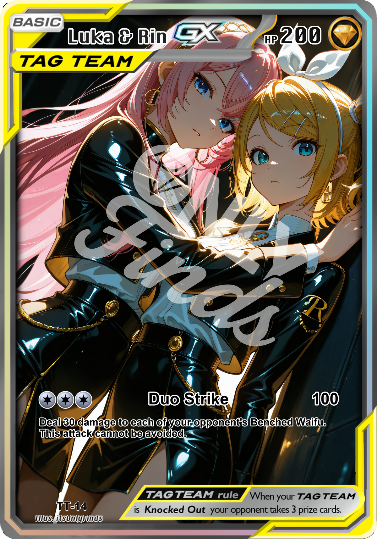 TT-14 - Megurine Luka x Kagamine Rin (Tag Team) OnlyFinds watermarked collector card