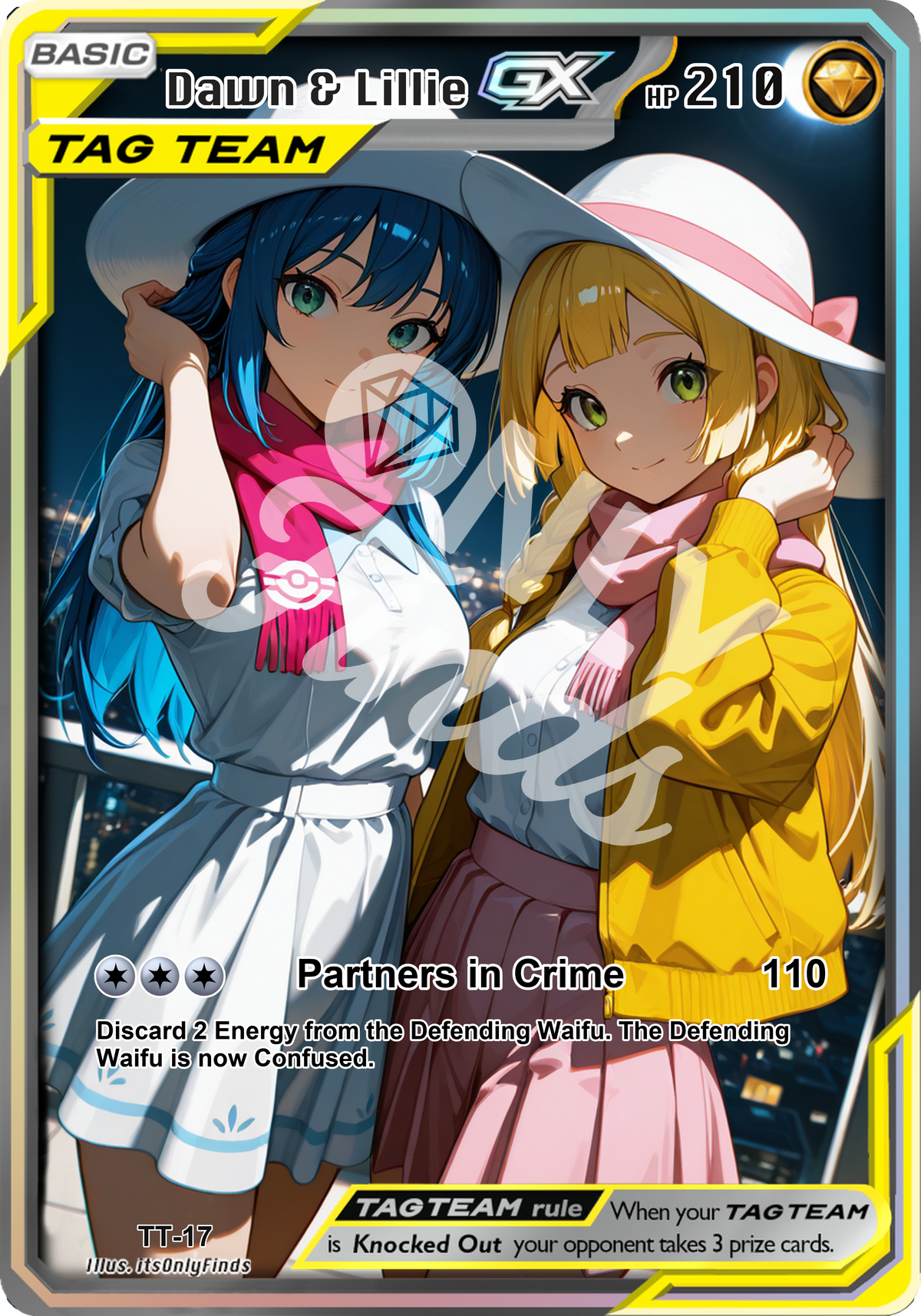 TT-17 - Dawn x Lillie (Tag Team) OnlyFinds watermarked collector card