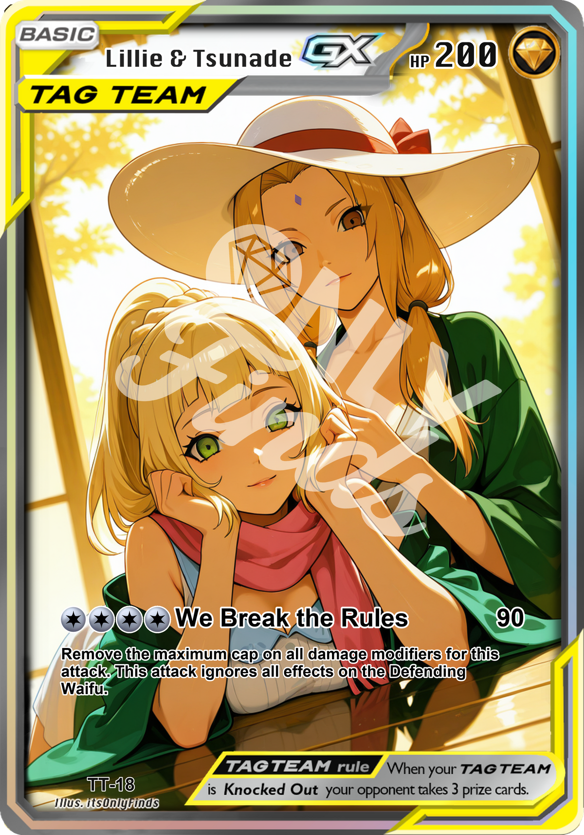 TT-18 - Lillie x Tsunade (Tag Team) OnlyFinds watermarked collector card